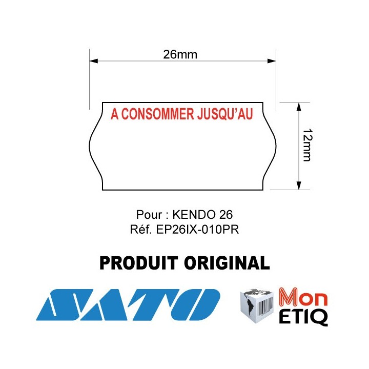 ETIQUETTES KENDO 26 Blanches A Consommer jusqu'au