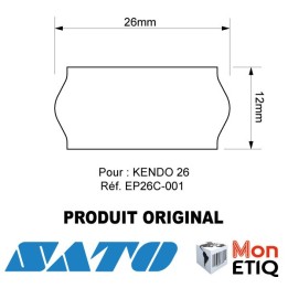 ETIQUETTES KENDO 26 Blanches 26 x 12 mm