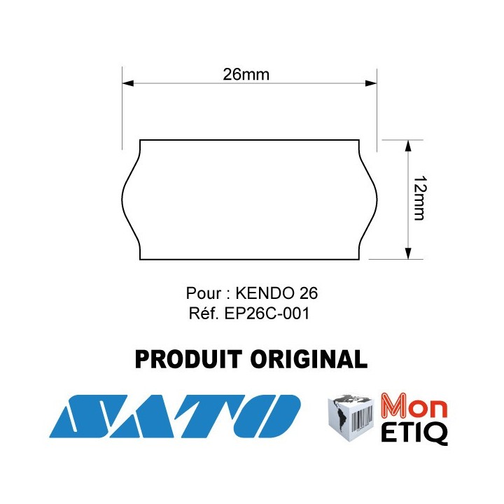 ETIQUETTES KENDO 26 Blanches 26 x 12 mm
