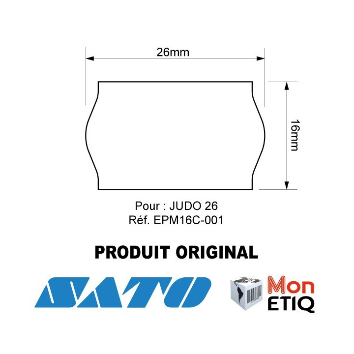 ETIQUETTES JUDO 26 Blanches 26 x 16 mm